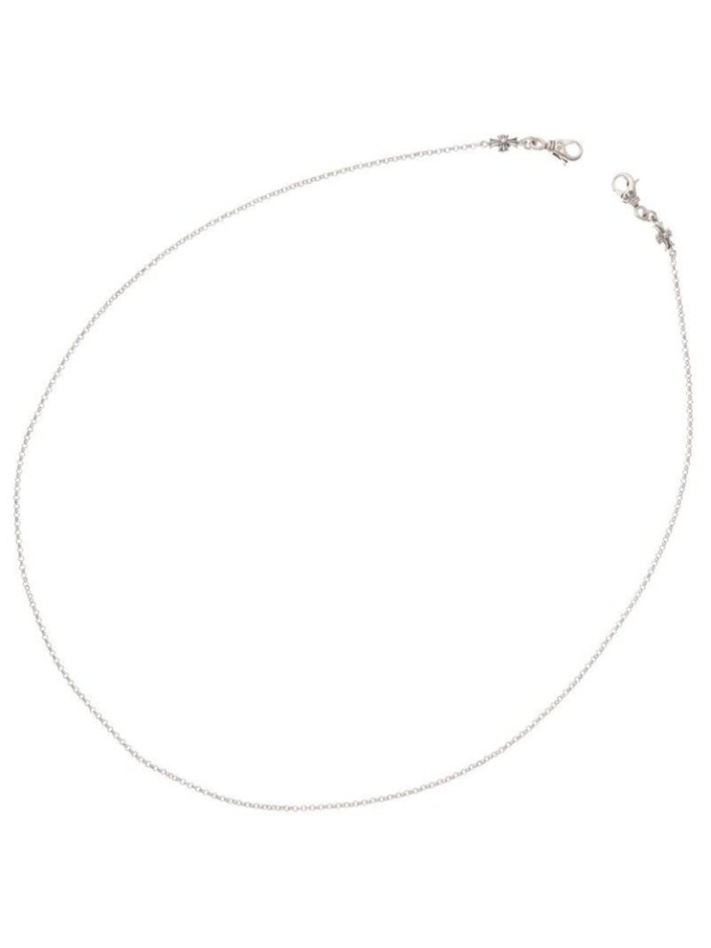 Chrome Hearts Mask Roll Chain 2 Clip Silver Necklace